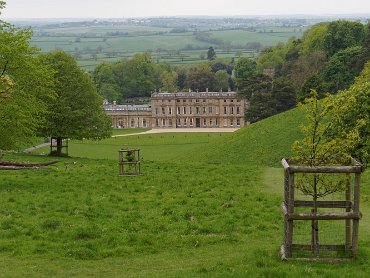 Dyrham Park - Looking down on the house from the deer park May 2013